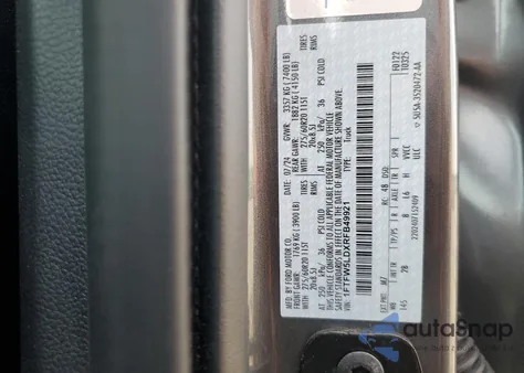 2024 Ford F150 Lariat from USA, damaged, VIN 1FTFW5LDXRFB49921